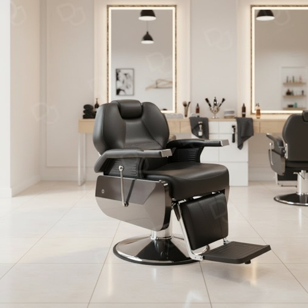 Professional Barber Gents Hair Cutting Chair – Black