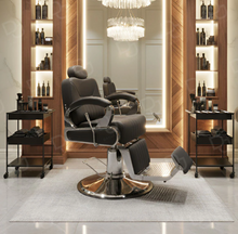 Load image into Gallery viewer, Chrome and Black Barber Chair for Gents Salon
