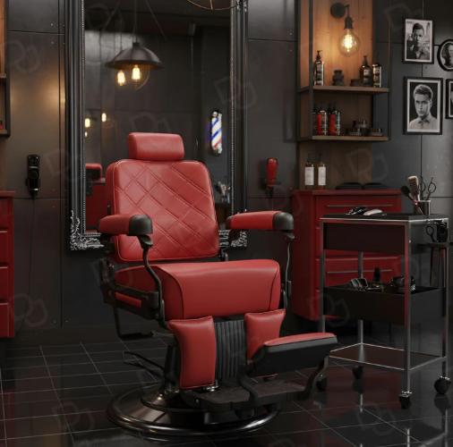 Barber Gents Salon Hair Cutting Chair Red