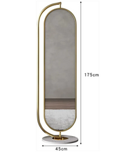 Load image into Gallery viewer, Luxury Oval Full-Length Rotatable Mirror with Coat Hanger – Gold Finish
