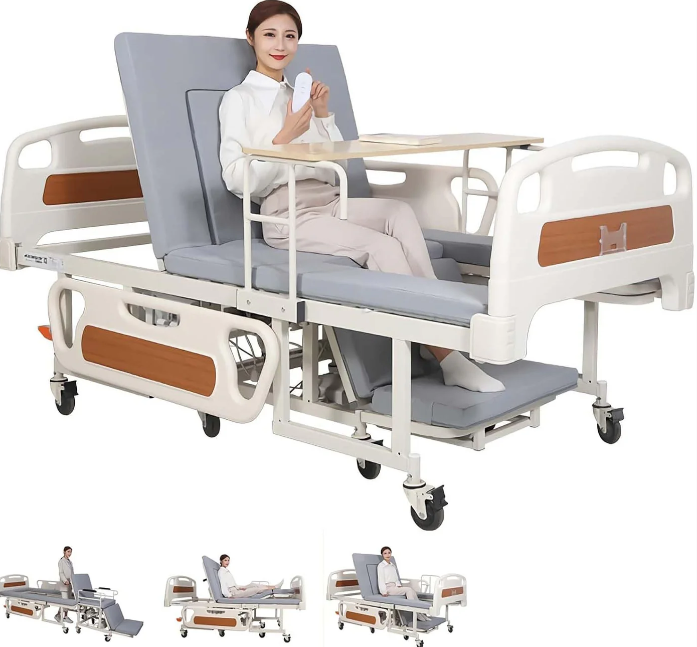 Electric Manual Home Nursing Bed with Built-in Wheelchair