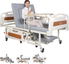 Load image into Gallery viewer, Electric Manual Home Nursing Bed with Built-in Wheelchair
