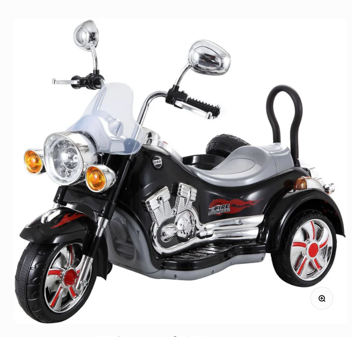 Ride-On  Luxury Electric 3-Wheel Bike with Sidecar Age 4-7