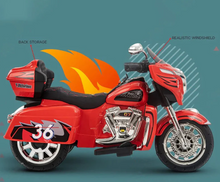 تحميل الصورة إلى عارض المعرض، Harley-Style Tri Glide Kids Ride-On Motorcycle with 3 Wheels and Hand Throttle - Age 3-6
