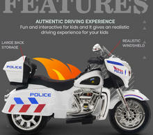 تحميل الصورة إلى عارض المعرض، Harley-Style Tri Glide Kids Ride-On Motorcycle with 3 Wheels and Hand Throttle - Age 3-6
