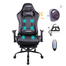 تحميل الصورة إلى عارض المعرض، AM503 Ultimate Gaming and Massage Chair with Bluetooth Speaker and Footrest
