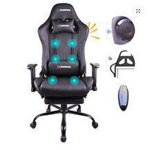 تحميل الصورة إلى عارض المعرض، AM503 Ultimate Gaming and Massage Chair with Bluetooth Speaker and Footrest
