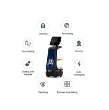 Load image into Gallery viewer, Intelligent Autonomous Commercial Reception Robot for Hotels Smart Chat gpt Humanoid Advertising Guide Rail App-Controlled Video
