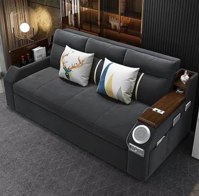 Smart 2-in-1 Extendable Sofa Bed with Storage & Bluetooth
