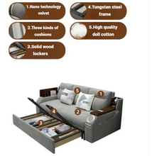 تحميل الصورة إلى عارض المعرض، Smart 2-in-1 Extendable Sofa Bed with Storage &amp; Bluetooth
