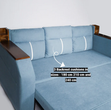 تحميل الصورة إلى عارض المعرض، Smart 2-in-1 Extendable Sofa Bed with Storage &amp; Bluetooth
