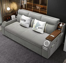 تحميل الصورة إلى عارض المعرض، Smart 2-in-1 Extendable Sofa Bed with Storage &amp; Bluetooth
