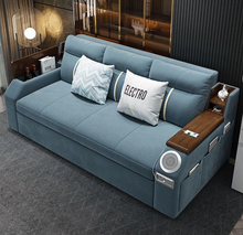 تحميل الصورة إلى عارض المعرض، Smart 2-in-1 Extendable Sofa Bed with Storage &amp; Bluetooth
