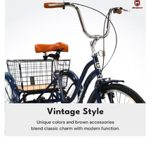 تحميل الصورة إلى عارض المعرض، Mogoo Hauler Adult Tricycle – 24 Inch Utility Cargo Trike
