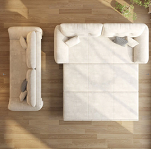 Load image into Gallery viewer, Luxury Multifunctional Sofa Bed with Storage – Soft Fabric, Easy Pull-Out Mechanism, Perfect for Compact Living Spaces

