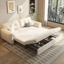 Load image into Gallery viewer, Luxury Multifunctional Sofa Bed with Storage – Soft Fabric, Easy Pull-Out Mechanism, Perfect for Compact Living Spaces
