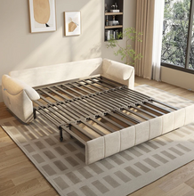 Load image into Gallery viewer, Luxury Multifunctional Sofa Bed with Storage – Soft Fabric, Easy Pull-Out Mechanism, Perfect for Compact Living Spaces
