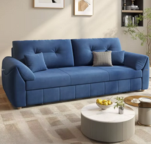 Load image into Gallery viewer, Luxury Multifunctional Sofa Bed with Storage – Soft Fabric, Easy Pull-Out Mechanism, Perfect for Compact Living Spaces
