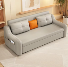 Load image into Gallery viewer, Modern leather sofa bed dual-purpose living room cream simple small apartment multi-functional storage
