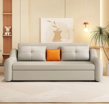Load image into Gallery viewer, Modern leather sofa bed dual-purpose living room cream simple small apartment multi-functional storage
