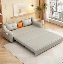 Load image into Gallery viewer, Modern leather sofa bed dual-purpose living room cream simple small apartment multi-functional storage
