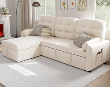 Load image into Gallery viewer, Sectional Sofa Couch Sleeper Sofa Bed with Reversible Storage Chaise Pull Out Couch

