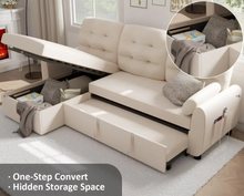 Load image into Gallery viewer, Sectional Sofa Couch Sleeper Sofa Bed with Reversible Storage Chaise Pull Out Couch
