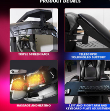 Load image into Gallery viewer, Ingrem 3-Monitor Electric Massage Gaming Chair &amp; Racing Cockpit
