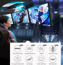 Load image into Gallery viewer, Ingrem 3-Monitor Electric Massage Gaming Chair &amp; Racing Cockpit
