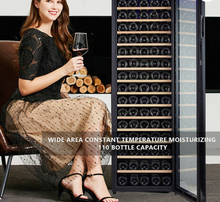 تحميل الصورة إلى عارض المعرض، Premium 110-Bottle Wine Cooler: Precision Cooling, Compact Design, and Ultra-Quiet Operation
