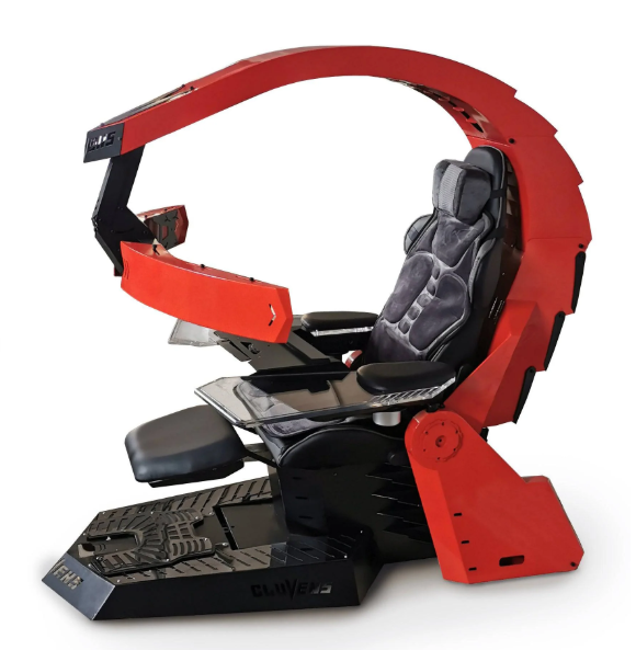 Reclining Zero Gravity Computer Workstation-Heat Massage, RGB Swivel, Foot Rest