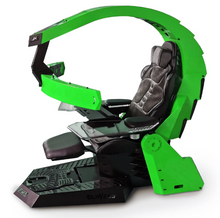 تحميل الصورة إلى عارض المعرض، Reclining Zero Gravity Computer Workstation-Heat Massage, RGB Swivel, Foot Rest
