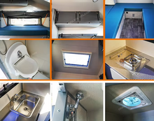 تحميل الصورة إلى عارض المعرض، 4x4 Aluminium Motor Home RV Caravan Trailer Small Travel Trailer for Truck Use for Camper Adventures
