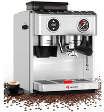 تحميل الصورة إلى عارض المعرض، MEBASHI Commercial Coffee Machine with Touch Screen, Dual Boiler &amp; Built-in Grinder, 20 Bar, Steel
