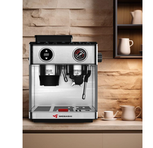 تحميل الصورة إلى عارض المعرض، MEBASHI Commercial Coffee Machine with Touch Screen, Dual Boiler &amp; Built-in Grinder, 20 Bar, Steel
