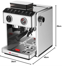 تحميل الصورة إلى عارض المعرض، MEBASHI Commercial Coffee Machine with Touch Screen, Dual Boiler &amp; Built-in Grinder, 20 Bar, Steel
