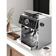 تحميل الصورة إلى عارض المعرض، Commercial Coffee Machine, Dual Boiler with Integrated Coffee Grinder, 2.1L Capacity, 20 Bar Pressure, Stainless Steel
