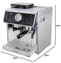تحميل الصورة إلى عارض المعرض، Commercial Coffee Machine, Dual Boiler with Integrated Coffee Grinder, 2.1L Capacity, 20 Bar Pressure, Stainless Steel
