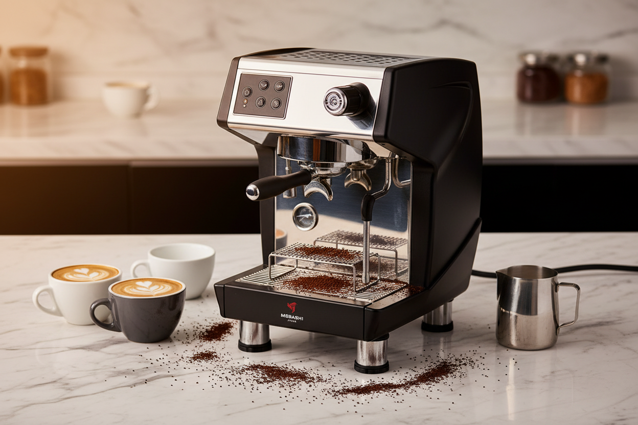 Commercial Coffee Machine, Dual Boiler, 1.7L Capacity, 15 Bar Pressure, (ME-CCM2054) (Black) 2650W