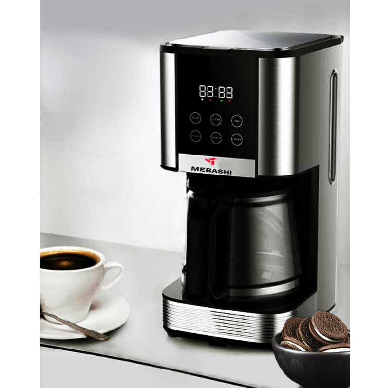 Japanese Coffee Maker/Coffee Machine, 1000W, 12 Cup/1.5L, 24h Programmable, Drip Stop Mechanism, LCD Display, Stainless Steel (ME-DCM1005)