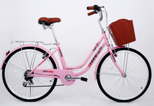تحميل الصورة إلى عارض المعرض، City bike 26 inch,7 speed with basket ladies bike
