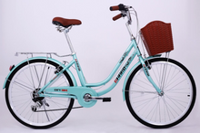 تحميل الصورة إلى عارض المعرض، City bike 26 inch,7 speed with basket ladies bike

