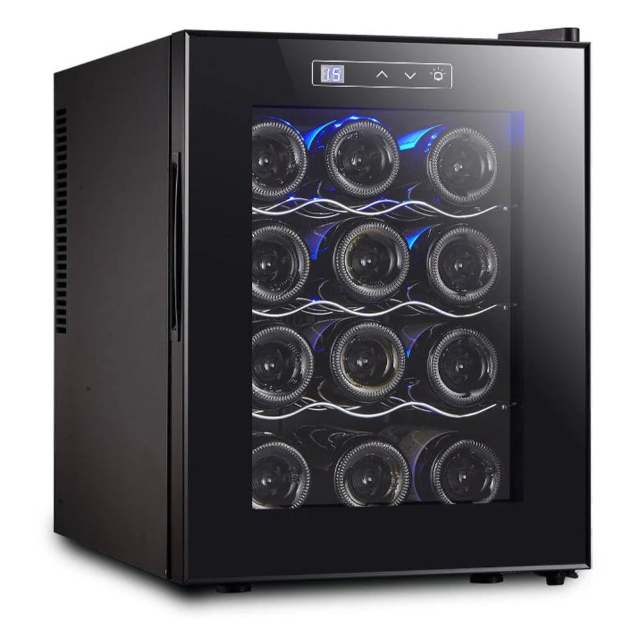 12-Bottle Electronic Wine & Beverage Cooler – Constant Temperature Mini Fridge for Home or Hotel