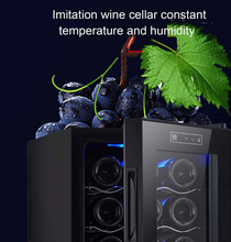 تحميل الصورة إلى عارض المعرض، 12-Bottle Electronic Wine &amp; Beverage Cooler – Constant Temperature Mini Fridge for Home or Hotel
