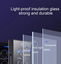 تحميل الصورة إلى عارض المعرض، 12-Bottle Electronic Wine &amp; Beverage Cooler – Constant Temperature Mini Fridge for Home or Hotel
