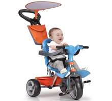 Load image into Gallery viewer, Feber Tricycle Baby Plus Music Blue Orange
