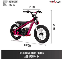 تحميل الصورة إلى عارض المعرض، Top Gear TG75 Dirt Rocket electric-powered dirt bike with motocross geometry For kids 6-12 Years
