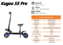 Load image into Gallery viewer, Kugoo S5 Pro Electric Scooter 54V 13Ah 500W
