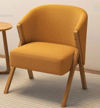 Load image into Gallery viewer, Nordic Solid Wood Padded Chair – Velvet Fabric Leisure Chair
