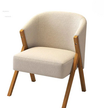 Load image into Gallery viewer, Nordic Solid Wood Padded Chair – Velvet Fabric Leisure Chair
